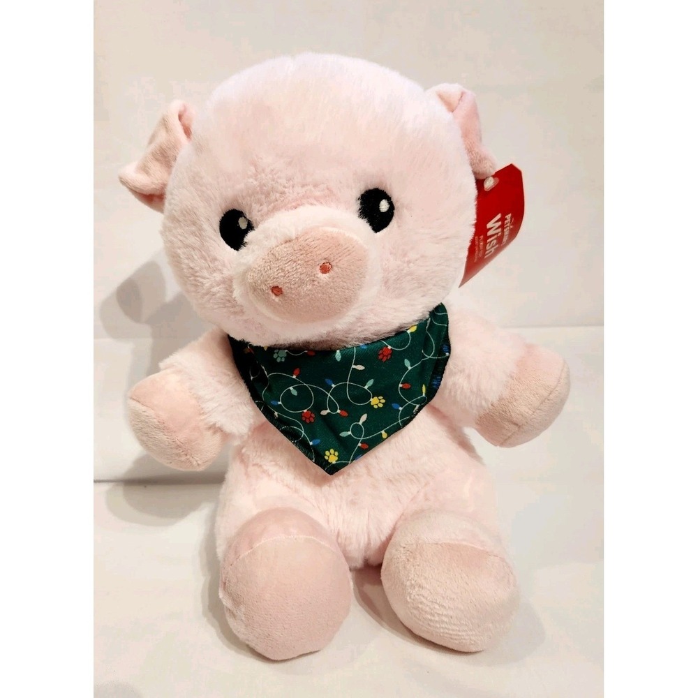 PetSmart Plush Dog Toy Wish the Pig Squeaker in belly 12" Pink Stuffed Animal
